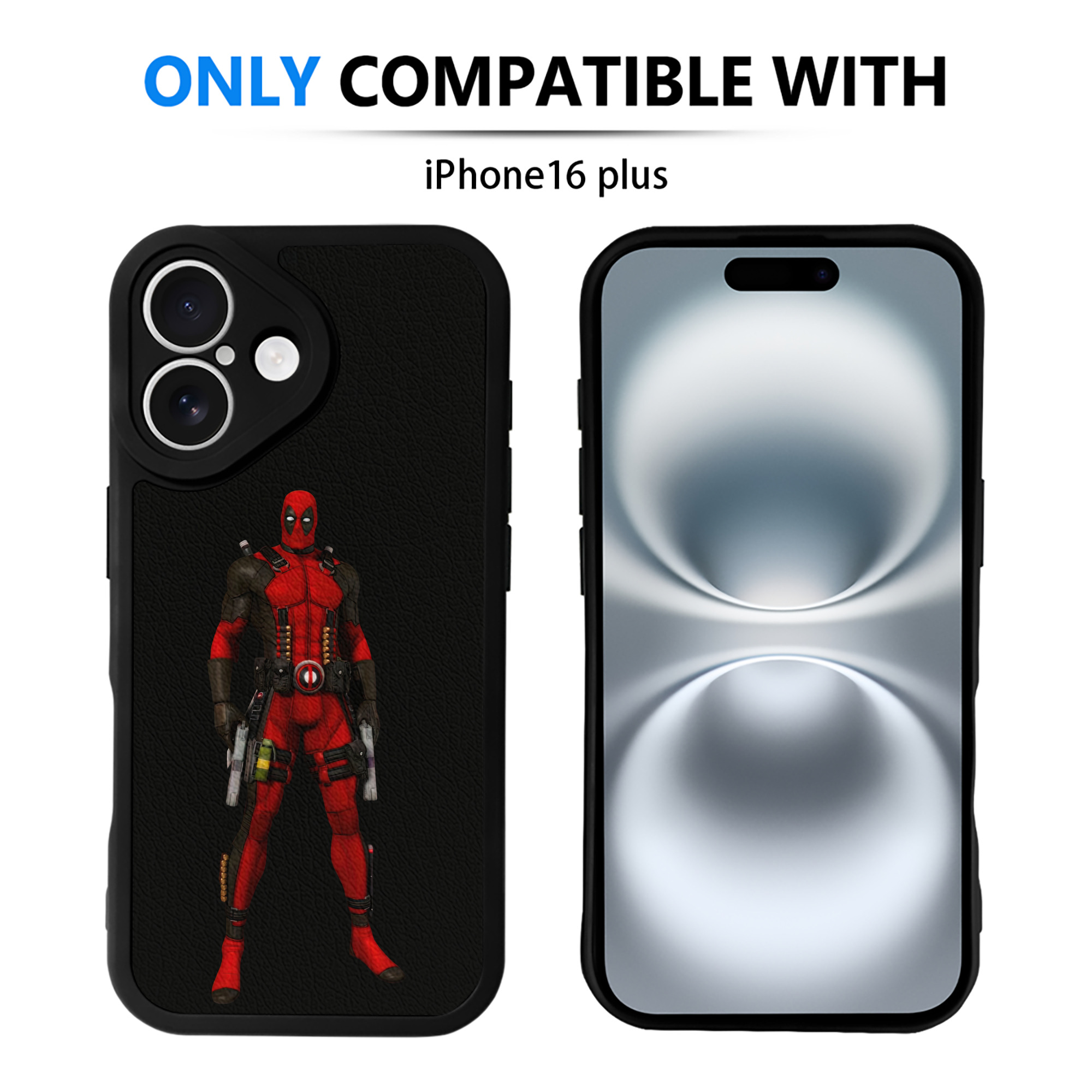 （画像用） Deadpool デッドプール 【iPhone 16シリーズ対応】シリコンスマホケース（レザー調） 材質：シリコン